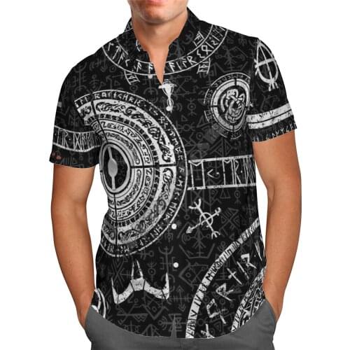 Hawaii Shirt Hawaiian beach summer Fashion Short sleeve Viking Tattoo Printed 3d Mens Shirt Harajuku Tee hip hop shirts 02