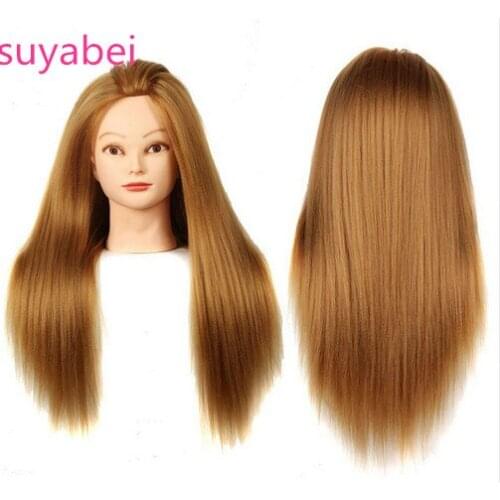 Golden Wig head Professional Blonde hairdressing dolls head Female Mannequin Hairdressing Styling Training Head Mannequin Head