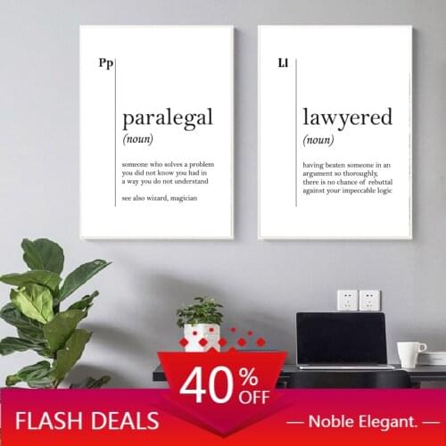Canvas Painting Paralegal Definition Print Law Office Wall Art Home Decor Lawyer Gift Lawyered Definition Art Minimalist Poster