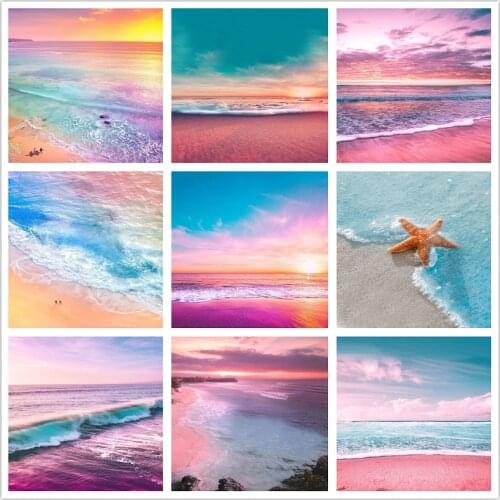 Fashion Sunset Beach Landscape 5D DIY Round Square Full Diamond Painting Embroidery Mosaic Cross Stitch Home Decorative Picture