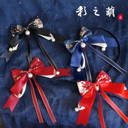 Kimono Hair Accessories Antiquity Bronzing Sakura Koi Big Bowknot Tassel Hairpin Breeze Hair Band Pearl Pendant