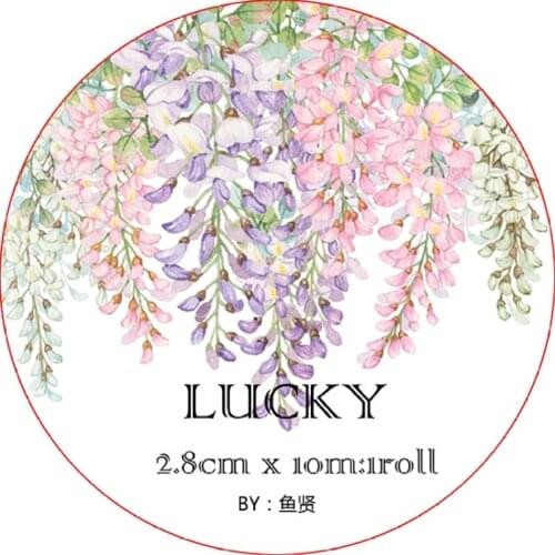 Charming Wisteria Villosa Rehder Washi Tapes Bullet Journal Masking Tape Adhesive Tape DIY Scrapbooking Washi Stickers