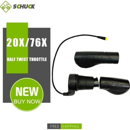 Wuxing 20X 76X Electric Bike Half Twist Throttle 12V/24V/36V/48V/60V/72V SM Waterproof Connector For Ebike Conversion Kit