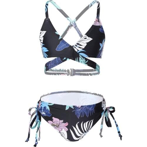 Girls Swimwear Outfits 2Pcs Floral Printed Children Bikini Tankini Vest Tops Sport Bra with Swim Shorts Beach Kids Bathing Suit