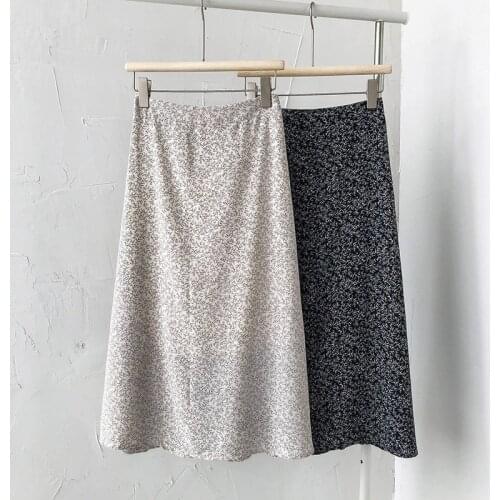 Summer Slim Mid Skirt Women 2021 New Korean Chic Retro Floral High Waist Skirt Women