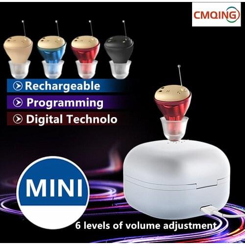 Best 20 Channel High-End CIC Hearing Aid Mini Digital Rechargeable Memory Function No-Noise Intelligent Programming Hearing Aid