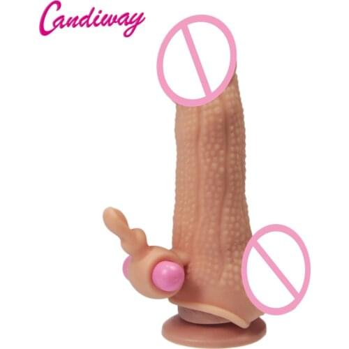 Male triple penis sleeve extender vibrator,reusable Dual cock ring anal plugpenis sleeve condom, sex toys for dildo realistic