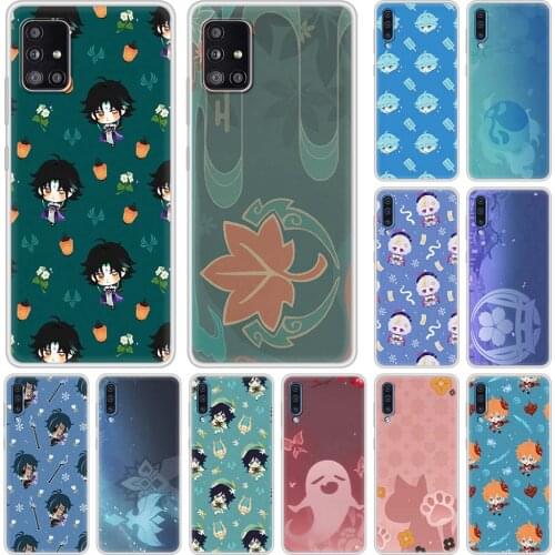 Cartoon Genshin Impact Phone Case For Samsung Galaxy A51 A50 A21s A12 A71 A31 A10 A52 A30 A70 A02s A20e A41 A32 4G 5G TPU Cover
