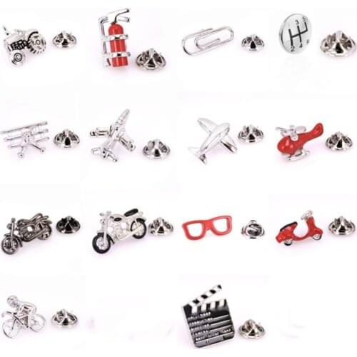 Mens brooch lapel pin novel lapel pin badge aircraft racing motorcycle rudder sailing clothing collar pin brooch