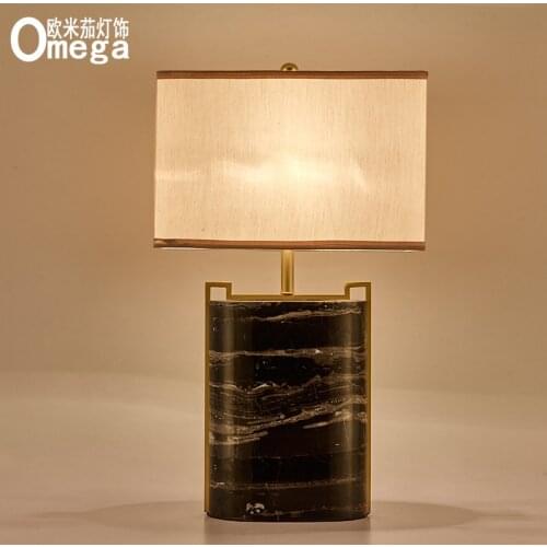 Nordic fabric table lamp creative living room room study light luxury marble model room post-modern decorative table lamp