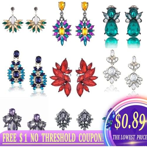 New Vintage Crystal Earrings Long Earrings For Women 2020 Fashion Jewelry Cute Statement Korean Earrings For Best Friend