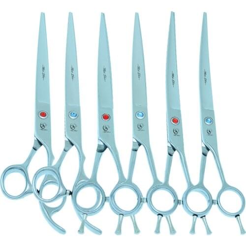 8.0 Inch Pets Grooming Scissors Japan 440C Straight Dogs Cutting Shears Curved Scissors Pets Hair Trimmer Animals Tijeras B0061A