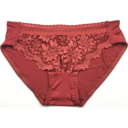 Autumn/winter new sexy ladies underwear lace edge Modal hip wrap elastic lace comfortable and breathable 60199