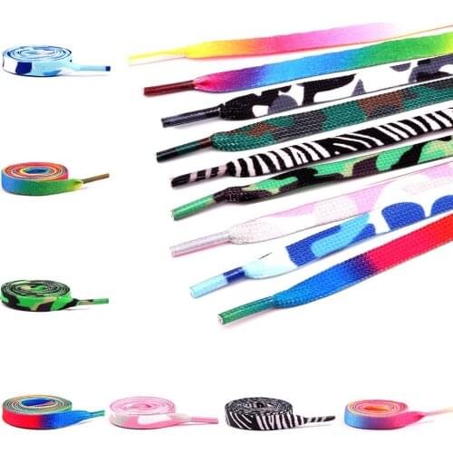 Flat Candy Color Gradient Shoe Laces Party Camping Boots Shoelace Canvas Strings Party Camping Shoelaces Growing Canvas Strings