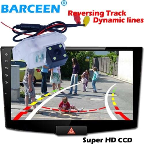 Wire 170 degree car parking camera bring hd ccd Dynamic track line glass lens plastic shell material use for Mitsubishi Lancer