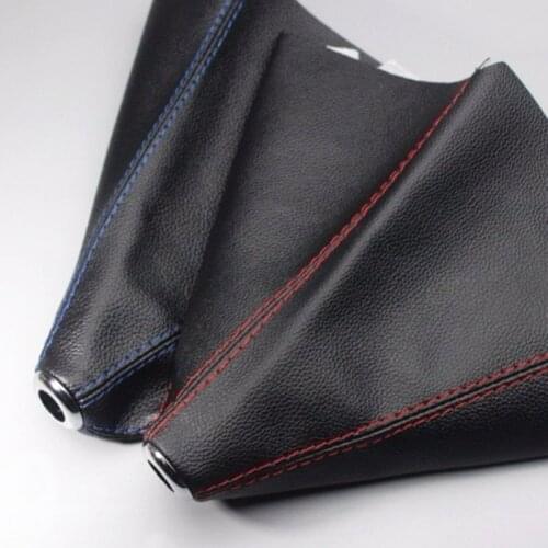 Gear Shift Collars Carbon Fiber Auto Car Manual Stick Shifter Knob Gear Shift Boot Cover Gaiter 16.5mm Universal PU Leather Car