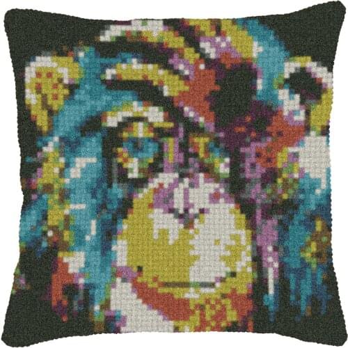 Animal monkey DIY Latch Hook Rug Kit 3D Segment Embroidery Pillow Wool Cross Stitch Carpet Set Crafts