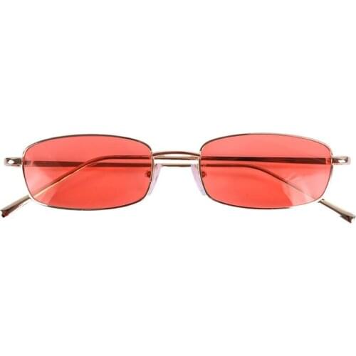 Vintage Sunglasses Women Men Rectangle Glasses Small Retro Shades sunglasses women S8004 gold frame Orange
