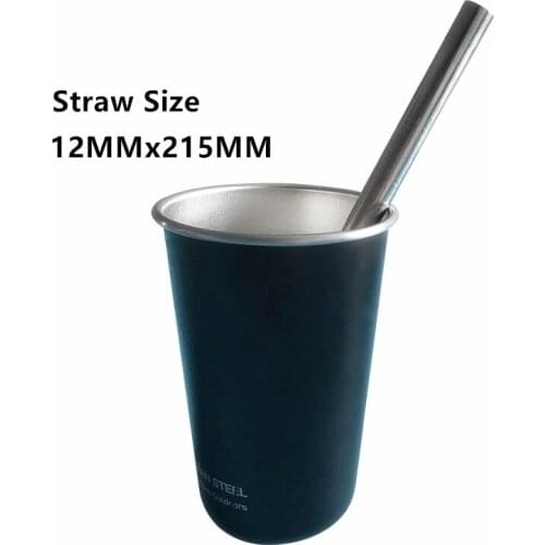 WOWSHINE New 12MMx215MM High Quality Stainless Steel 50PCS/lot Drinking Straw Milk Tea Bubble tea straw
