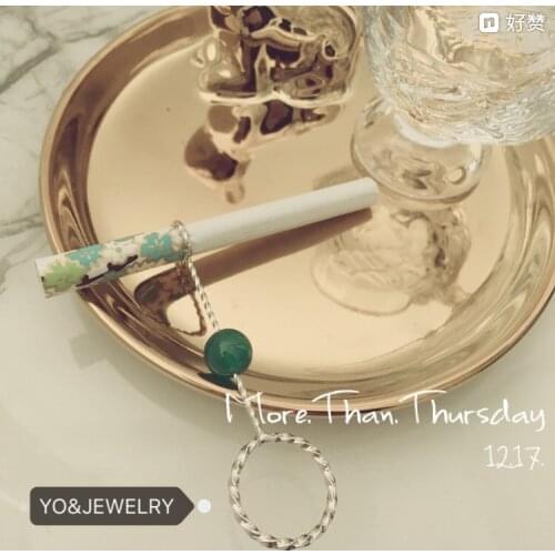 Womens vintage Ring Finger Rack agate Cigarette Holder For Men and Womens Slim Cigarettes smoking accessories With gift box