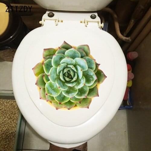 ZTTZDY 23.3×21.7CM Succulents Flowers Toilet Cover Stickers Decals Home Room Wall Decoration T6-0108