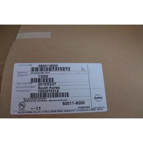 0500118000 CONN SOCKET 24-30AWG CRIMP TIN 50011-8000 MOLEX terminals connectors housings 100% new and original parts 500118000