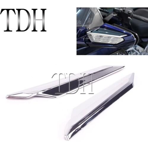 1 Pair Motorcycle Chrome Fairing Kit Rearview Side Mirror Accent Trim Decorative Cover For Honda Gold Wing GL1800 2018-2020