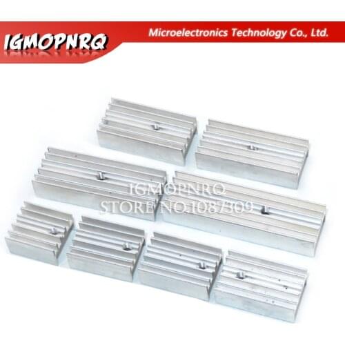 10Pcs 15*10*16/20/22/25/30/35/40/50 Transistor Aluminum Heatsink Radiator With hjxrhgal For Transistors TO-220 TO220 white