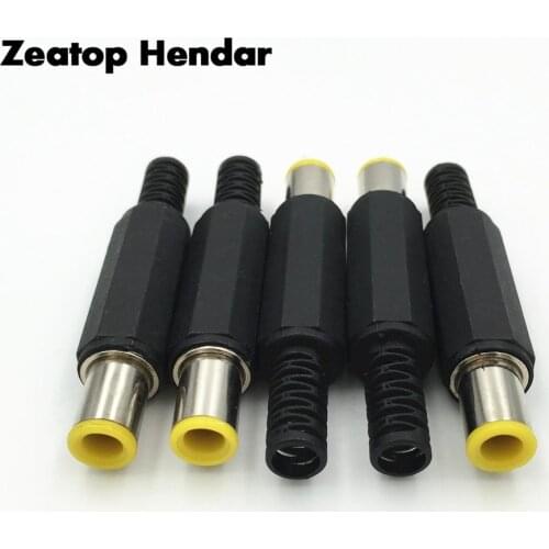 10Pcs 5.0 x 1.0 / 5.5 x 1.7 / 6.0 x 1.2 / 7.0 x 1.2 MM DC Power Male Plug Socket Jack Yellow Head Plastic Handle DIY Connector