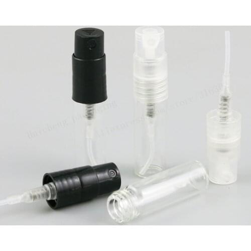 100 x 2ML Mini Refillable Sample Glass Perfume Bottle 2cc Travel Empty Spray Atomizer Bottles Cosmetic Packaging Container