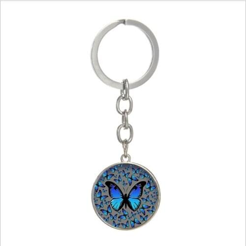2019 New Glamour Fashion Pop Blue Butterfly High Quality Keychain
