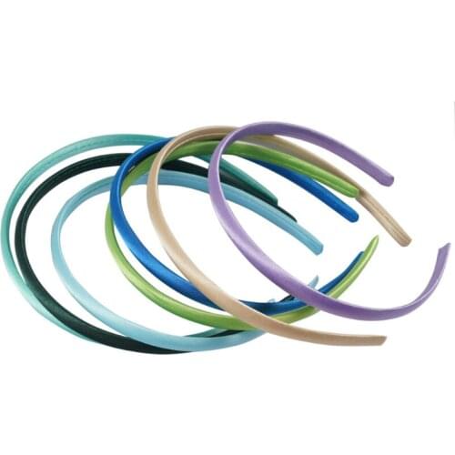 3pcs/pack 1CM 19 Colors Solid Color Satin Fabric Covered Resin Hairband Ribbon Adult Kids Headband Girl DIY Hair Accessories