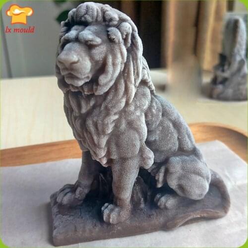 3D Lion Silicone Molds Baking Cake Chocolate Gypsum Drip Handmade Soap DIY Candle Moulds
