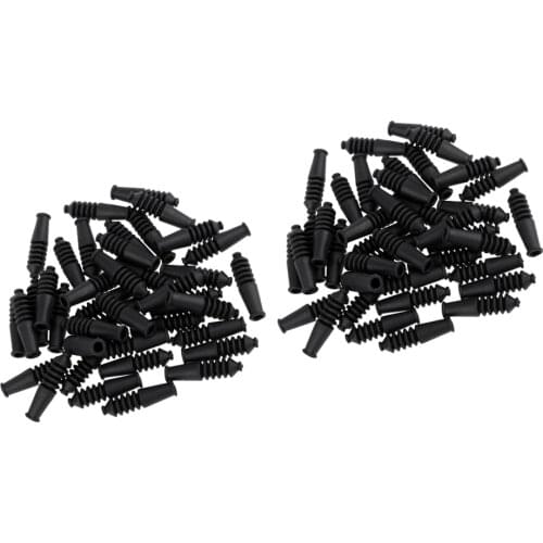 80Pcs Rubber Bike V Brake Noodle Boots Road End V-Brake Crimps
