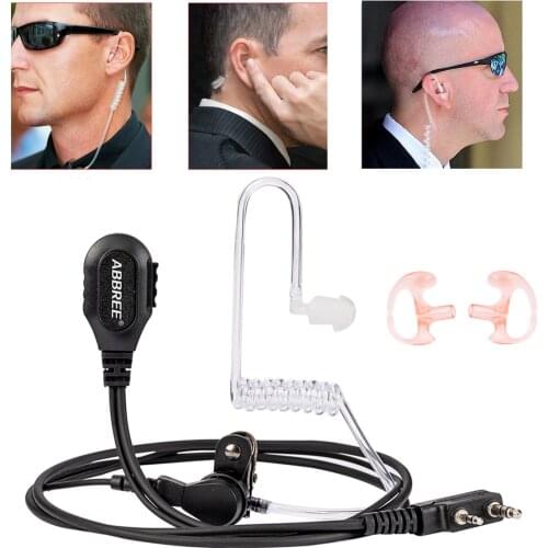 ABBREE 2-Pin Detachable Headset 3.5mm Air Acoustic Tube Earpiece Compatible with Baofeng UV5R UV-82 BF-888S Walkie Talkie