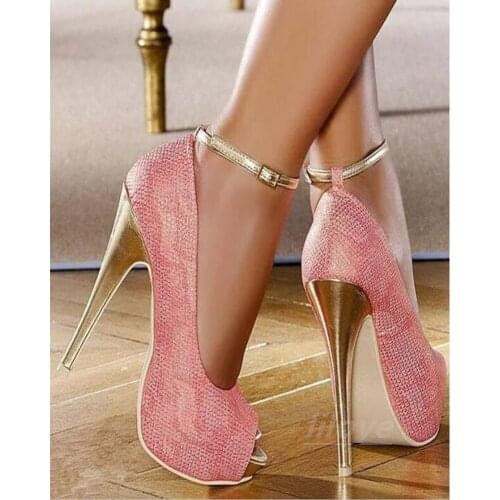 Crystal Mosaic DIY 5D Diamond Painting Full Square Round 3D Diamond Embroidery "Pink High Heels" Pictures Home Decoration XN1430