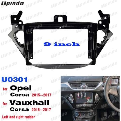 2 Din 9 Inch Car Radio ABS+PC Plastic Fascia Panel for Opel Vauxhall Corsa 2015-2017 Dashboard Frame