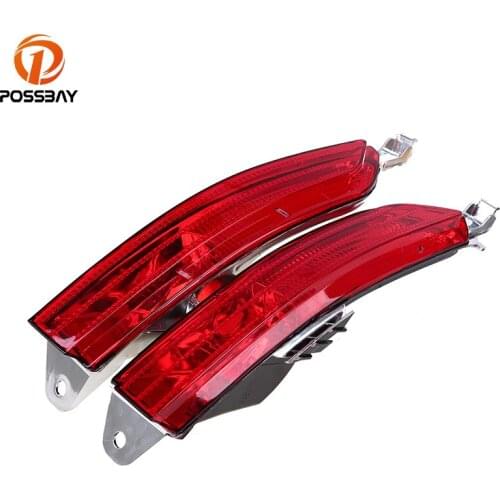 POSSBAY Auto Rear Reflector Tail Bumper Fog Lamp Brake Stop Parking Lights for VW Touareg (Typ 7P) 2011-2014 Pre-facelift