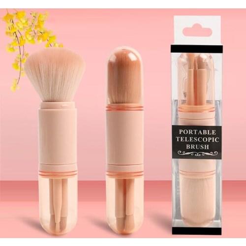 Four-in-one Telescopic Makeup Brush Portable Makeup Brush Beauty Tools mini Eye/Powder/Eyebrow/Blush Brush