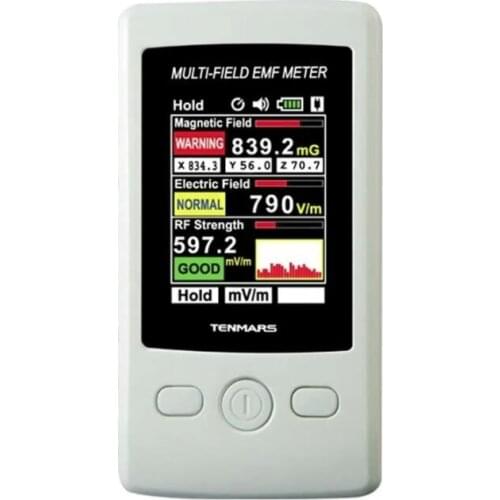 TM-190 Gauss 3-axis Magnetic Electric RF Field Strength Digital Electromagnetic Radiation Detector EMF Meter