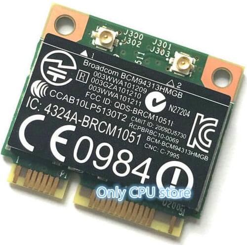For BroadCom BCM94313HMGB BCM4313 Wifi + Bluetooth 4.0 Mini PCI-E 300Mbps Card for HP G4 G6 DV6 DV7 CQ43 CQ57 SPS 657325-001