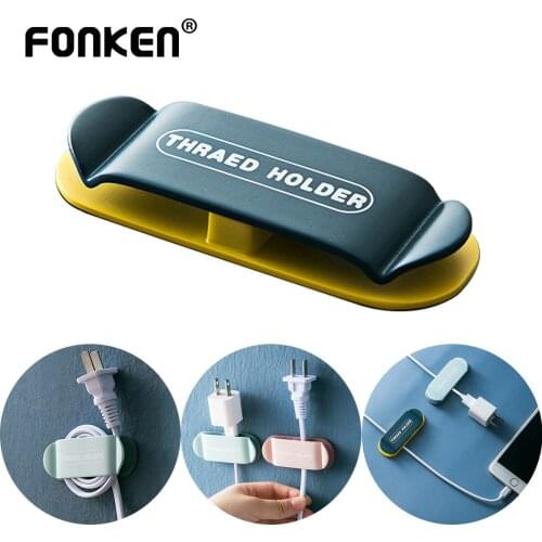 FONKEN FM831 Househeld Cable Holder Power Wall Power Cable Organizer Clips Plug Cable Winder Electric Device Cable Hanger Clip