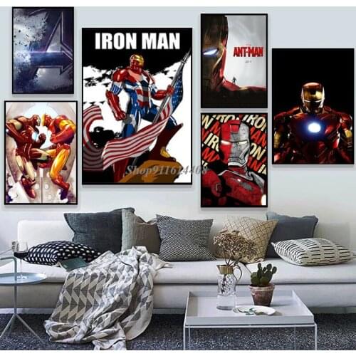 Canvas Painting Marvel Avengers Captain America Classic Iron Man Posters and Prints Wall Art Pictures for Living Room Home Decor