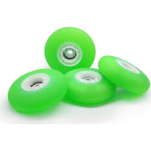 72mmX24mm Green Light LED Flash Wheel for Kids Adults Inline Skates Shoes Tire 72mm LED Shine Using 608 Bearing 90A 4 pcs/lot
