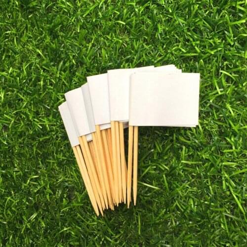 Lightweight 100Pcs/Set Great Food Labels Flags with Wooden Sticks Decorative Flag Pick Creative for Fruit