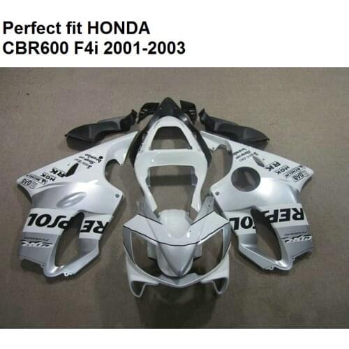 Motorcycle fairing kit for Honda white CBR 600 F4i 01 02 03 fairings CBR600 F4i 2001 2002 2003 CV22