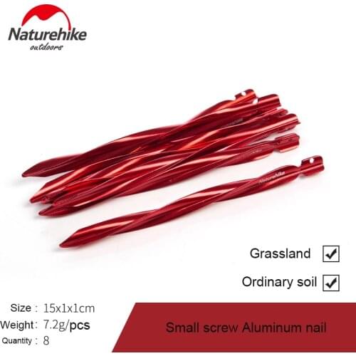 Naturehike 4pcs camping mat nails aluminium alloy tent stakes pegs thicken nails for tent hiking equipment tent accessories