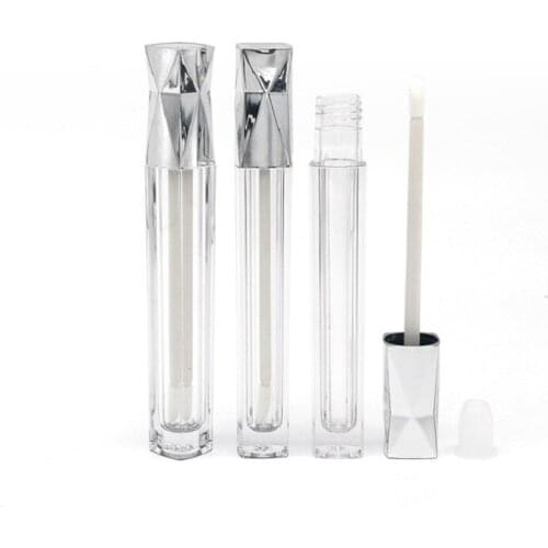 Empty 5ml Lip Gloss Tubes Frosted Clear Gold Silver Lip Gloss Tubes with Wand Cosmetic Container Lipgloss Packaging 100pcs