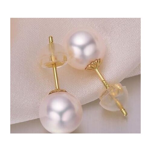 Hot sell luxury Noble jewelry Genuine charming pair of 11-12mm round south sea white pearl earring