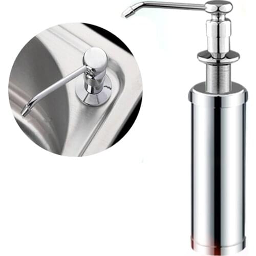 Copper head + stainless steel 220ml Manual push sink Soap Dispenser capacity detergent bottle for kitchen bathroom supplies